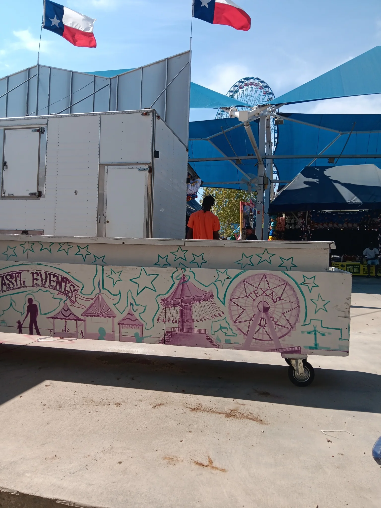 Jonathan Taylor fair artwork cart at the State Fair of Texas