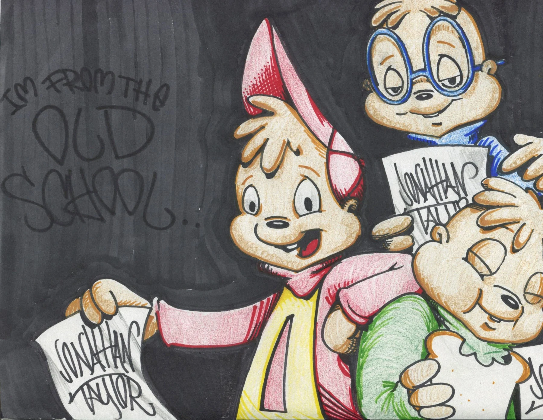 Original cartoon family illustration