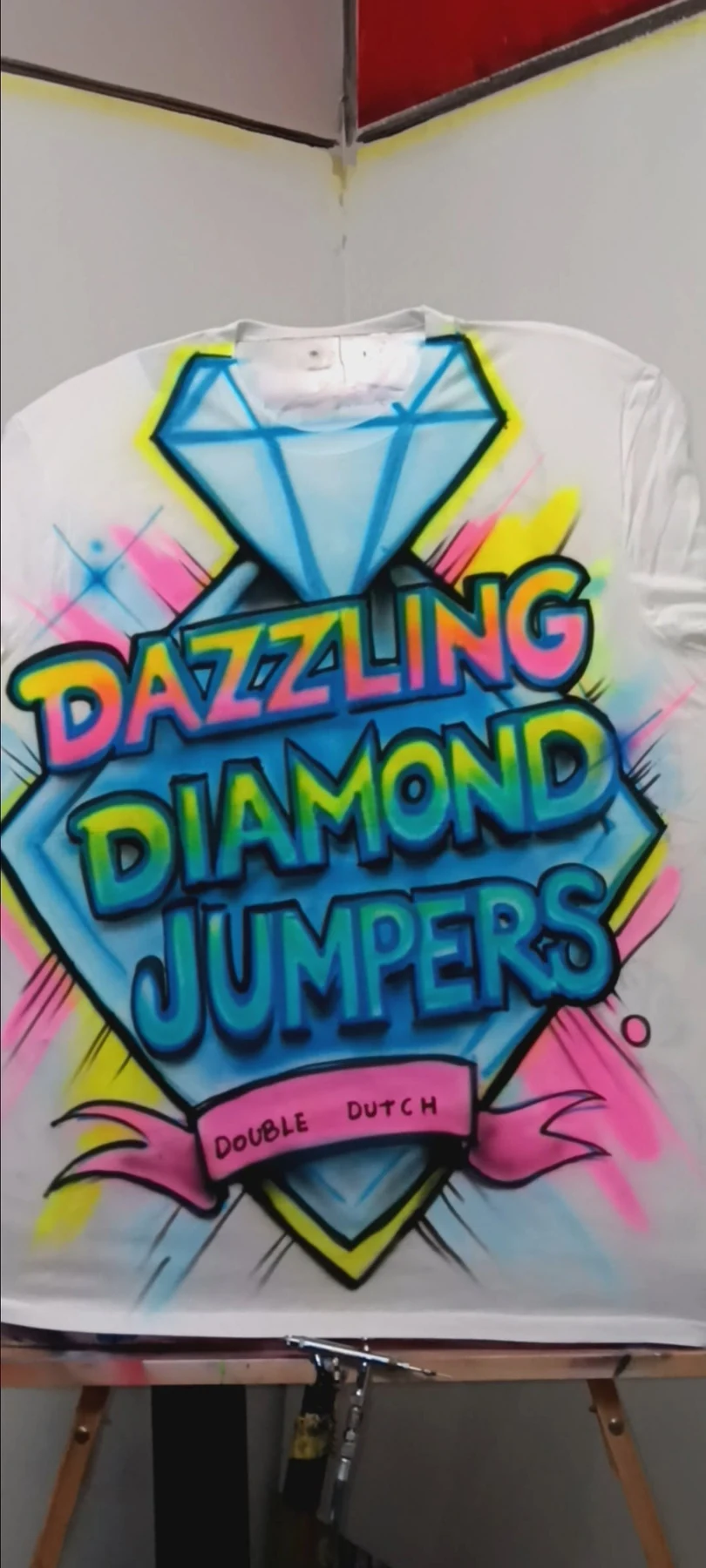 Colorful custom airbrushed Dazzling Diamond apparel