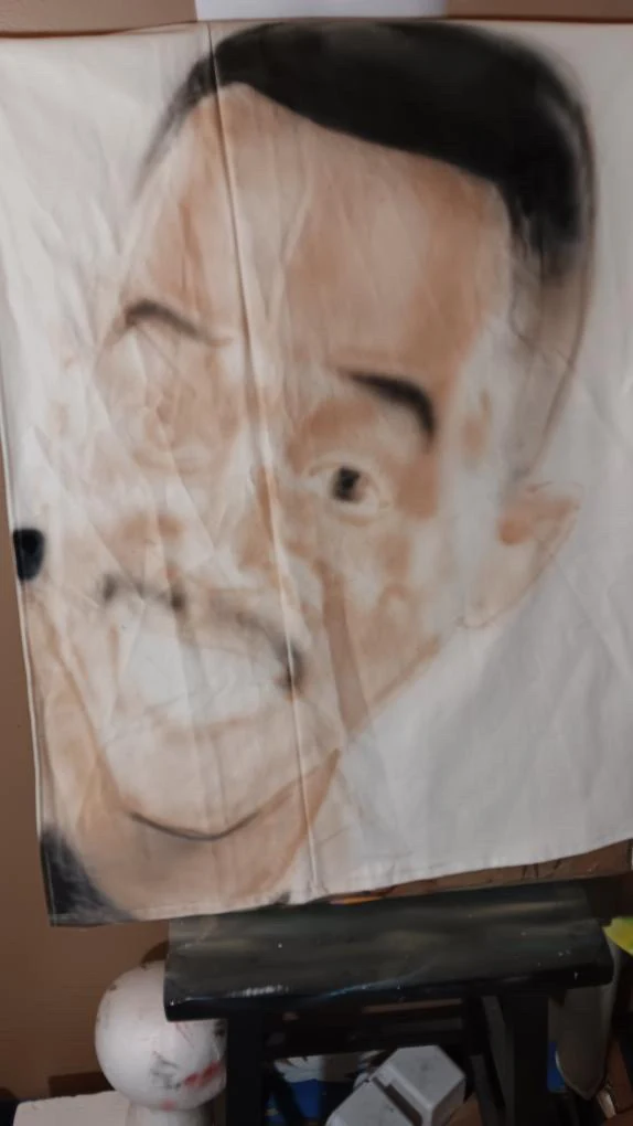 Custom portrait airbrush artwork on apparel