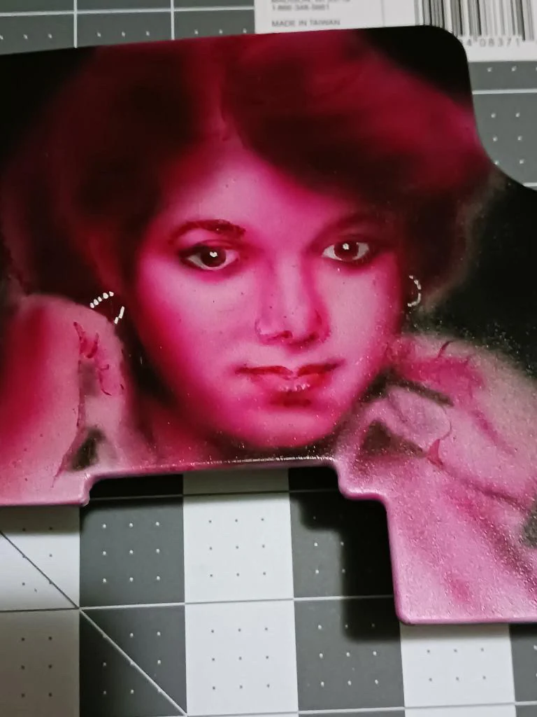 Red toned custom portrait airbrush artwork