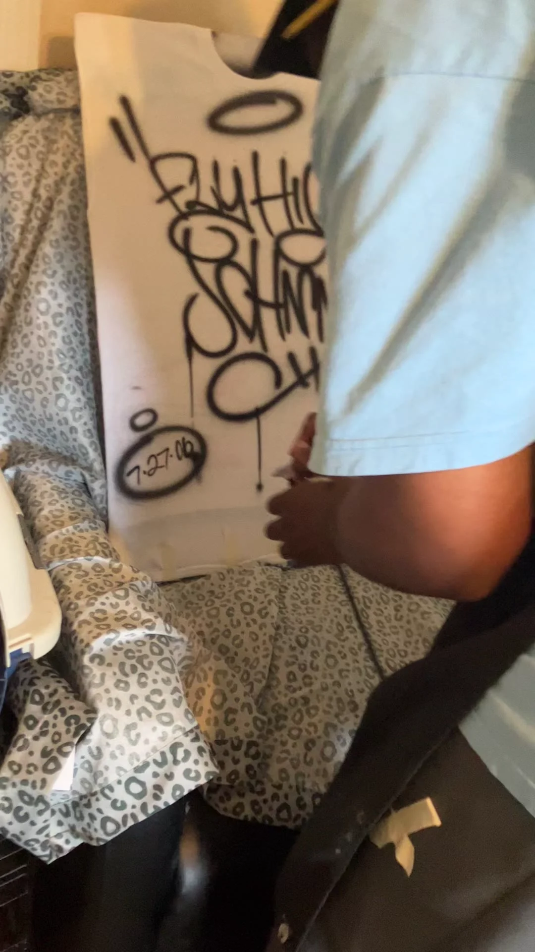 Custom graffiti style memorial canvas artwork