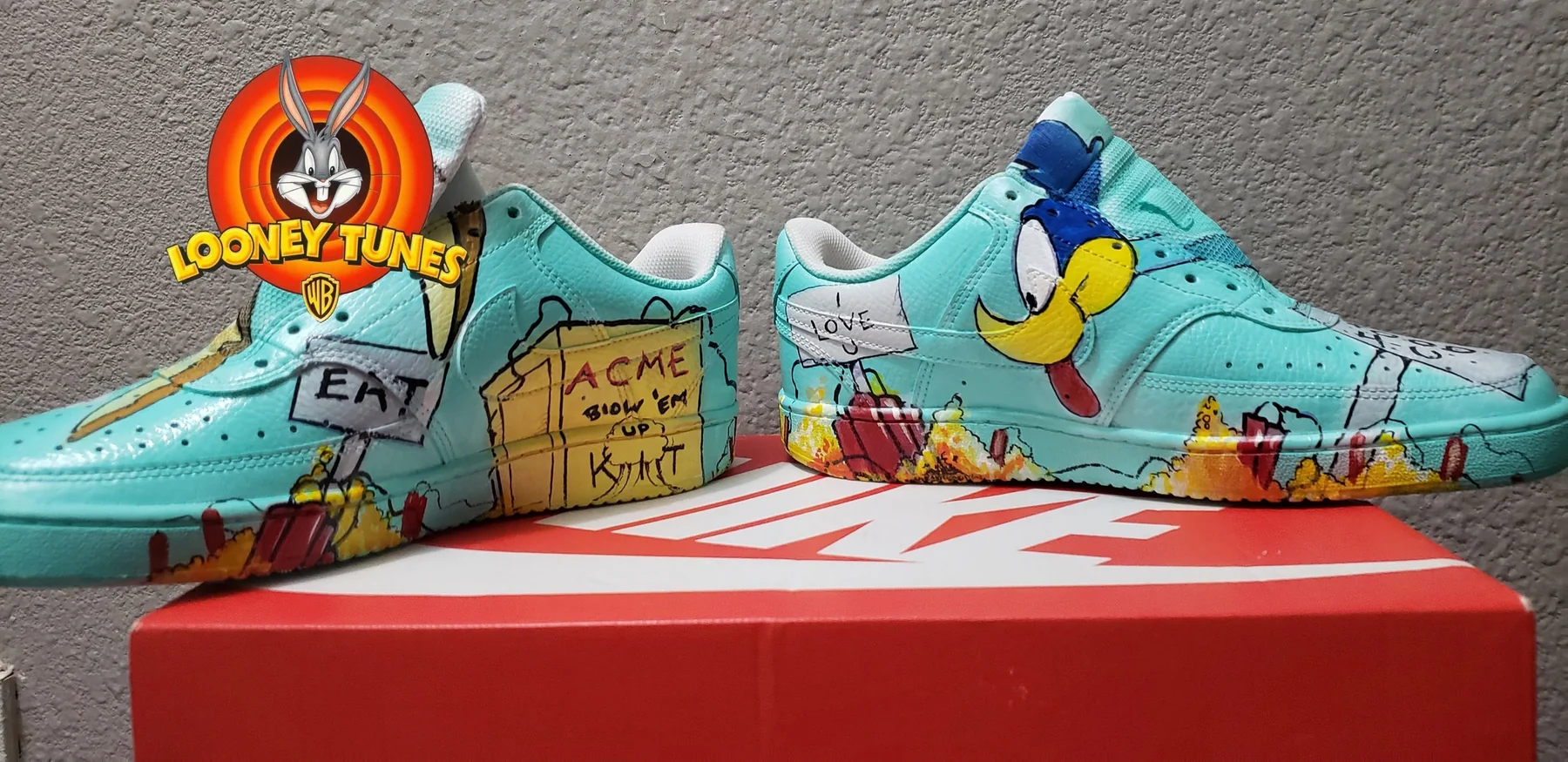 Pair of custom Looney Tunes sneakers