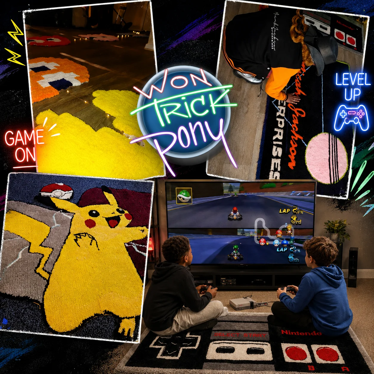 Gaming inspired custom floor art and installation