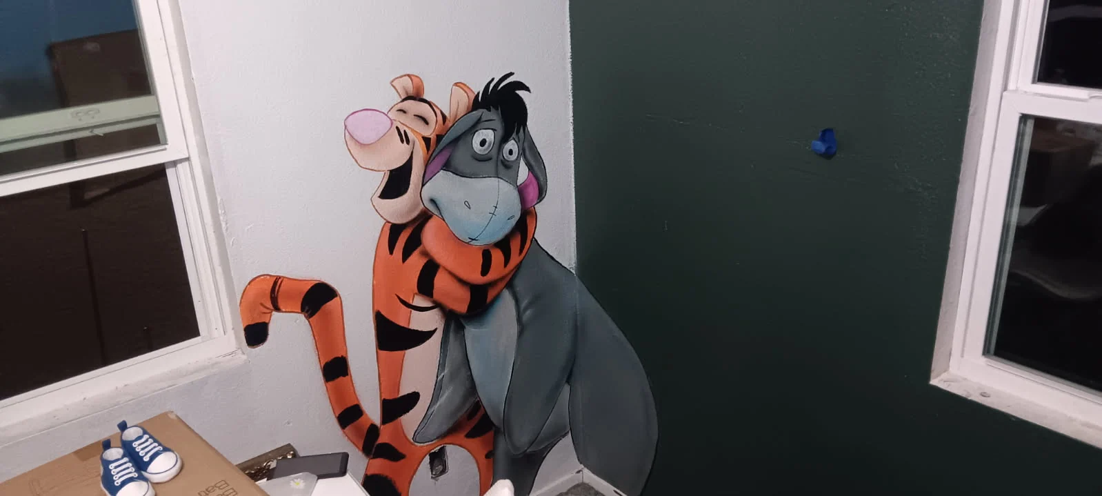 Large character wall mural