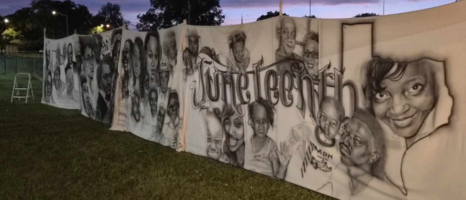 Juneteenth Memorial Walk full installation